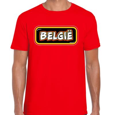 Verkleed T-shirt voor heren - Belgie - rood - voetbal supporter - themafeest