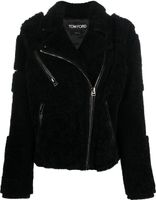 TOM FORD veste zippée en peau lainée - Noir