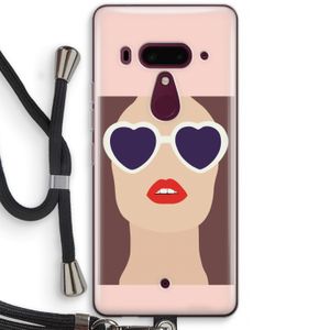 Red lips: HTC U12+ Transparant Hoesje met koord