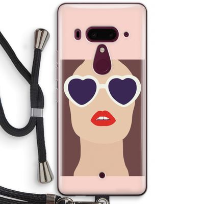 Red lips: HTC U12+ Transparant Hoesje met koord