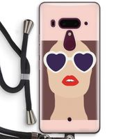 Red lips: HTC U12+ Transparant Hoesje met koord