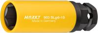 HAZET Krachtdopsleutel 903SLG6-19 · 1/2 inch (12,5 mm) vierkant hol, 24 mm buitenzeskant · Buiten-zeskant-tractieprofiel · SW 19 mm