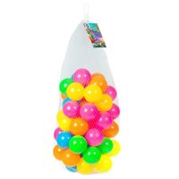 Kunststof ballenbak ballen 50x stuks 6 cm neon kleuren - thumbnail