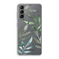 Tropical watercolor leaves: Samsung Galaxy S21 Transparant Hoesje