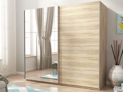 Kledingkast MIKAZA II 2 schuifdeuren 200 cm sonoma eik