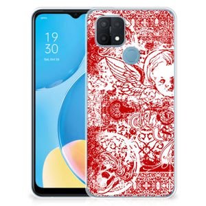 Silicone Back Case OPPO A15 Angel Skull Rood