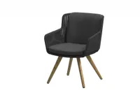 Tuinstoel Flores teak onderstel - antraciet | 4 Seasons Outdoor