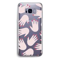 Hands pink: Samsung Galaxy S8 Plus Transparant Hoesje