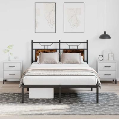 Bedframe zonder matras hout gerookt eikenkleurig 120x200 cm