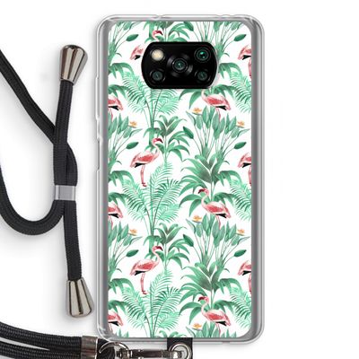 Flamingo bladeren: Xiaomi Poco X3 Pro Transparant Hoesje met koord