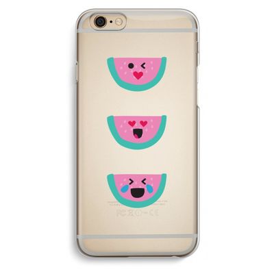 Smiley watermeloen: iPhone 6 / 6S Transparant Hoesje