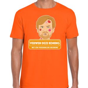 Oranje Koningsdag t-shirt - verwen deze koning - voor heren