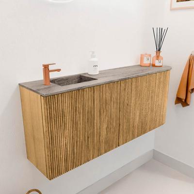 Toiletmeubel Mondiaz Joya Dlux | 101.6 cm | Meubelkleur Oak | Faye wastafel Oza Wasbak Links | 1 kraangat