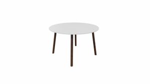 Tafel 9311 rond - 120 cm. - Zwart - Wit - Beuken wenge