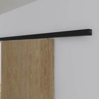 Xperta set 3m rail - Zwart - wand z. vloerpl. - Enkele deur - Dubbele softclose - inbouw auto fix