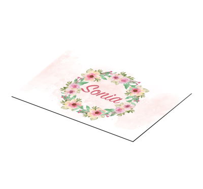 Aquarelbloemen met naam Placemat