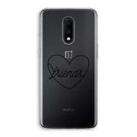 Friends heart black: OnePlus 7 Transparant Hoesje