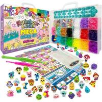 Bandai - Rainbow Loom Mega Combo Set - Creazione di braccialetti - Telaio con 5600 elastici - Ciondoli e perline - CD00101
