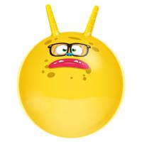 Eddy Toys Skippybal funny faces - geel - Dia 45 cm - buitenspeelgoed voor kleine kinderen   -