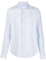 Orian chemise en lin à fleurs - Bleu - thumbnail