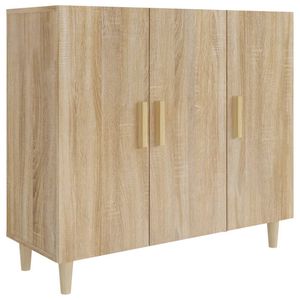 vidaXL Dressoir 90x34x80 cm bewerkt hout sonoma eikenkleurig