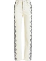 ETRO pantalon en jean à imprimé géométrique - Blanc