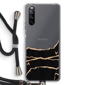 Gouden marmer: Sony Sony Xperia 10 III Transparant Hoesje met koord