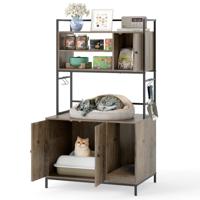 Kattenkast Grote Verborgen Kattenwasruimte-Meubels Modern Houten Kattenhuis voor Binnen Huisdierenkast