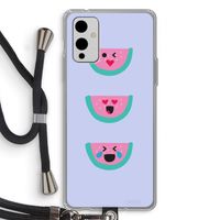 Smiley watermeloen: OnePlus 9 Transparant Hoesje met koord