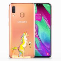 Samsung Galaxy A40 Telefoonhoesje met Naam Horse Color - thumbnail