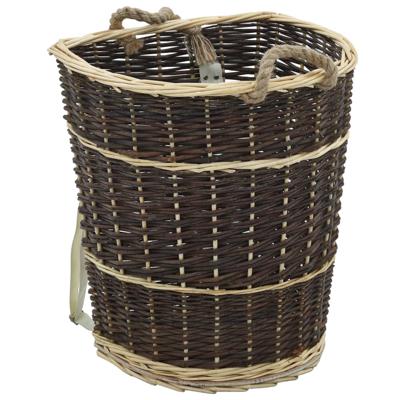 VidaXL Houtmand met draagriemen 44,5x37x50 cm natuurlijk wilgenhout
