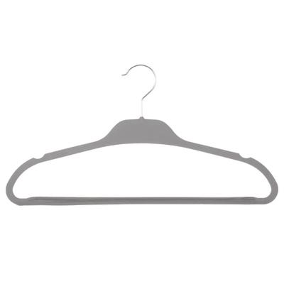 Set van 5x stuks kunststof/rubber kledinghangers grijs 45 x 24 cm