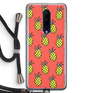 Ananas: OnePlus 7 Pro Transparant Hoesje met koord