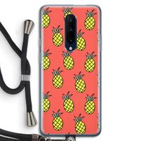 Ananas: OnePlus 7 Pro Transparant Hoesje met koord