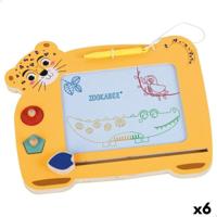 Magisch Schoolbord Woomax Zookabee Tijger Hout 30 x 2,5 x 26 cm (6 Stuks)