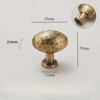 Vintage Handgehamerde Messing Kast- en Ladegrepen - Bronzen Meubelgrepen