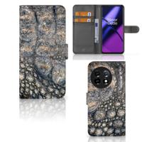 OnePlus 11 | Telefoonhoesje | Met pasjeshouder | Krokodillenprint