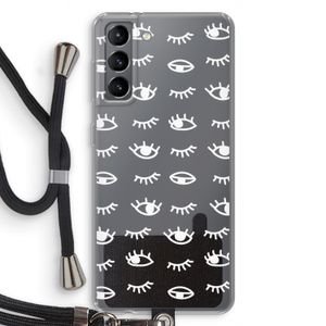 Eye pattern #3: Samsung Galaxy S21 Transparant Hoesje met koord
