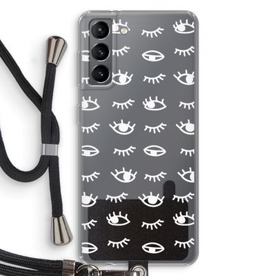 Eye pattern #3: Samsung Galaxy S21 Transparant Hoesje met koord