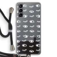 Eye pattern #3: Samsung Galaxy S21 Transparant Hoesje met koord