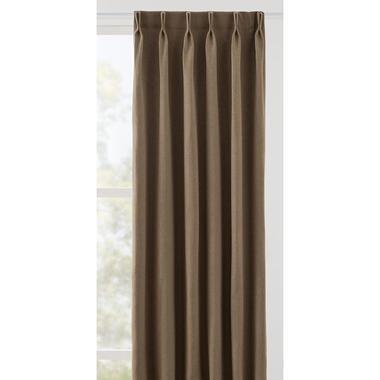 Gordijnstof Floris semi-verduisterend - taupe - Leen Bakker