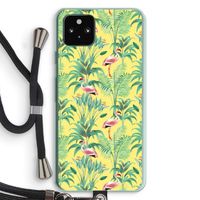 Flamingo party: Pixel 5a 5G Transparant Hoesje met koord