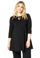 Yoek Tunic wide bot frill COCO | Zwart | Maat 46/48 Yoek Tunic wide bot frill COCO | Zwart | Maat 46/48