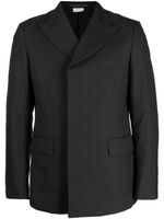 Comme des Garçons Homme Deux blazer croisé en laine à fines rayures - Noir