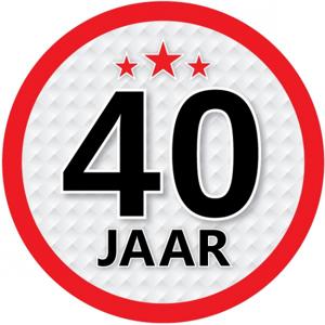 15x 40 jaar leeftijd sticker - rond - dia 15 cm - 40 jaar verjaardag/jubileum/leeftijd versiering