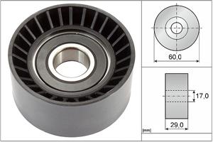 Geleide rol/omdraairol, Poly V-riem INA, Diameter (mm)60mm, u.a. für Renault, Opel, Mitsubishi, Vauxhall, Nissan