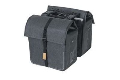 Basil urban dry dubbele mik-fietstas - 50l - grijs melee - waterdicht