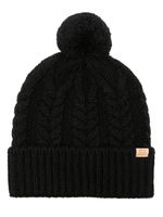 Woolrich bonnet en maille torsadée à patch logo - Noir