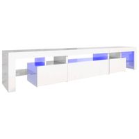 vidaXL Tv-meubel met LED-verlichting 215x36,5x40 cm hoogglans wit - thumbnail