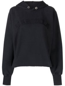 Maison Margiela hoodie en coton à logo brodé - Gris